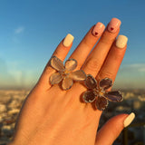 Celia Ring - Sortija Ajustable con Piedras Semi Preciosas y Cristales