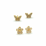 Pantallas Dormilonas en Forma de Mariposa o Flor - Dainty Spring Studs