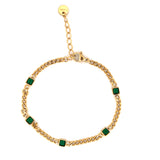 Pulsera Ajustable de Eslabones y Esmeraldas - Dianna Bracelet