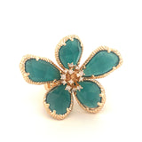 Celia Ring - Sortija Ajustable con Piedras Semi Preciosas y Cristales