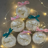 Adorno de Navidad Personalizado Relleno de Perlas