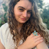 Celia Ring - Sortija Ajustable con Piedras Semi Preciosas y Cristales