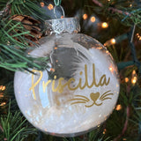 Adorno de Navidad Personalizado Relleno de Perlas