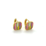 Argollas Doradas con Colores - Starburst Earrings