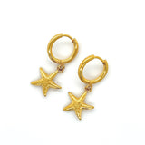 Argollas Doradas con Estrella de Mar - Starfish Huggies