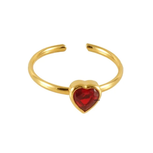 Sortija Ajustable con Diseño de Corazón  - Harley Ring