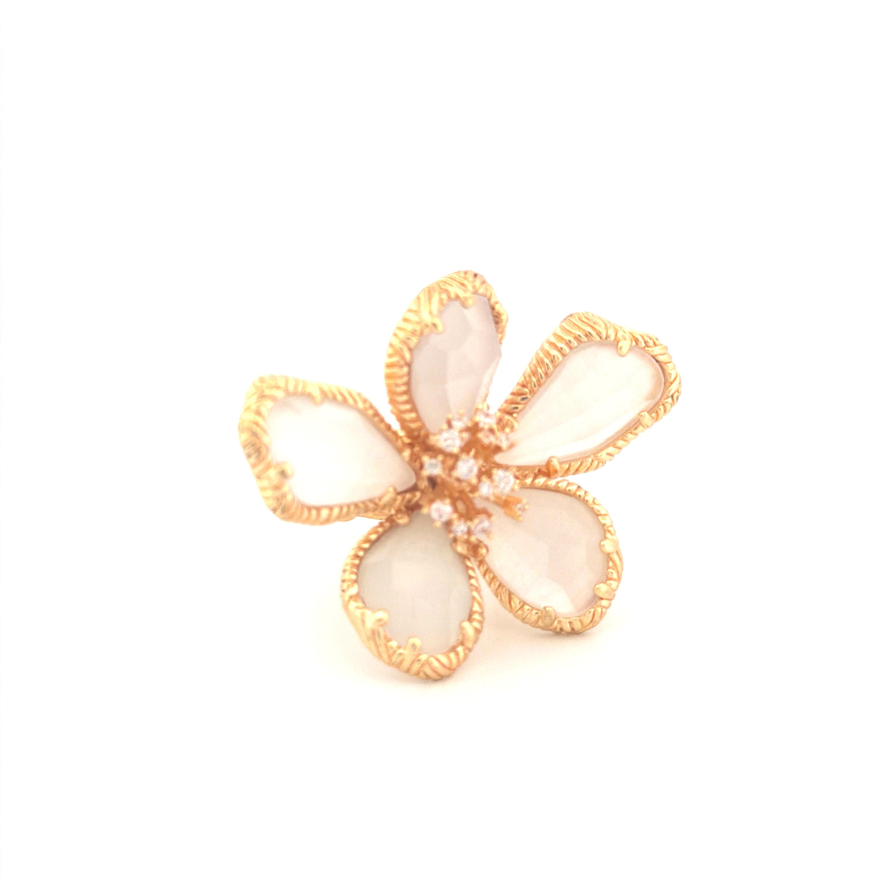 Celia Ring - Sortija Ajustable con Piedras Semi Preciosas y Cristales