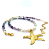 Amy Necklace - Collar en Ágatas y Perlas con Estrella de Mar