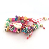 Aithana Bracelet - Pulsera Ajustable con Chips Coloridos y Caracol