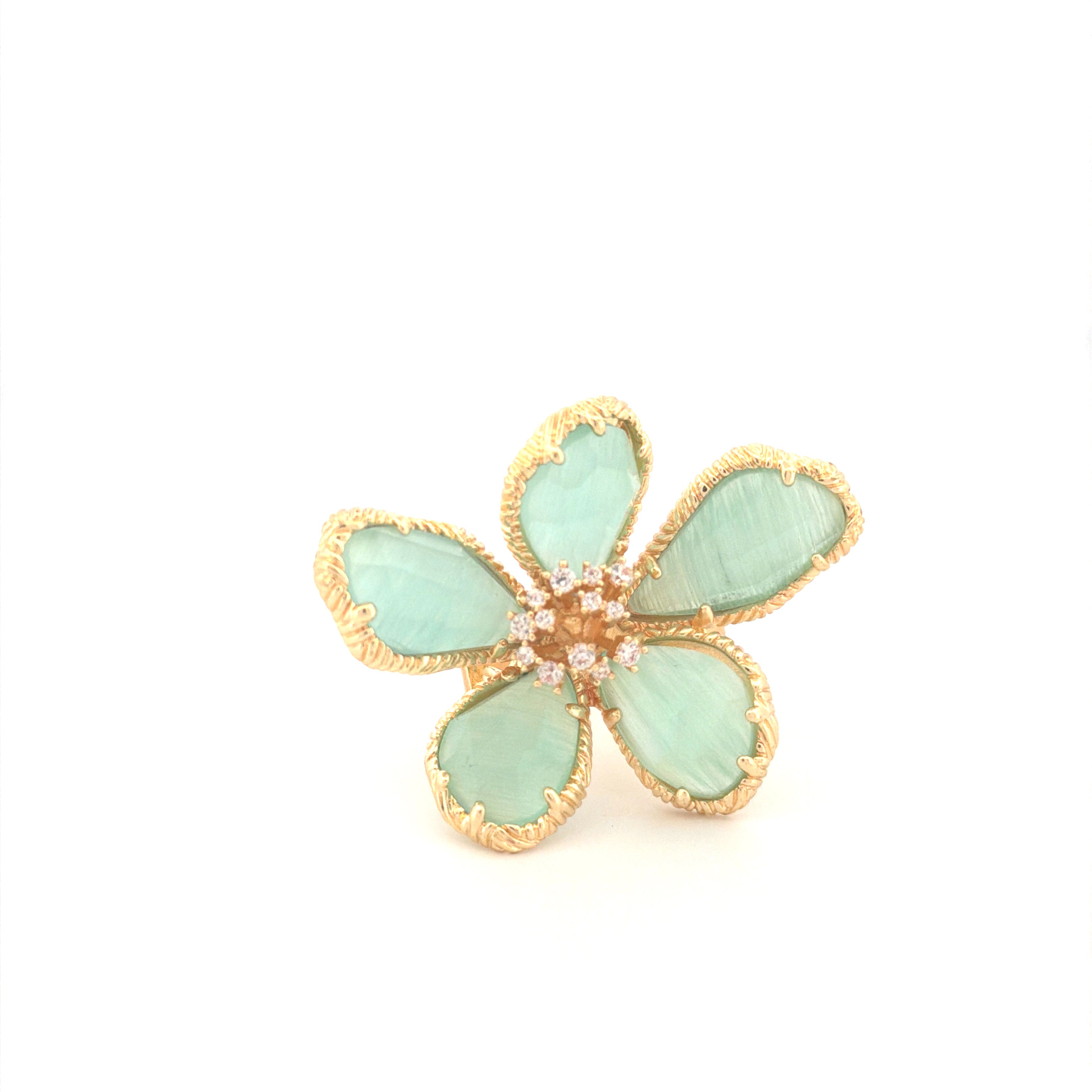 Celia Ring - Sortija Ajustable con Piedras Semi Preciosas y Cristales