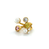 Sortija Ajustable con Perlas y Rhinestones - Shirley Ring