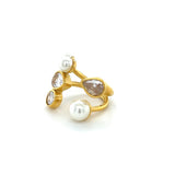 Sortija Ajustable con Perlas y Rhinestones - Shirley Ring