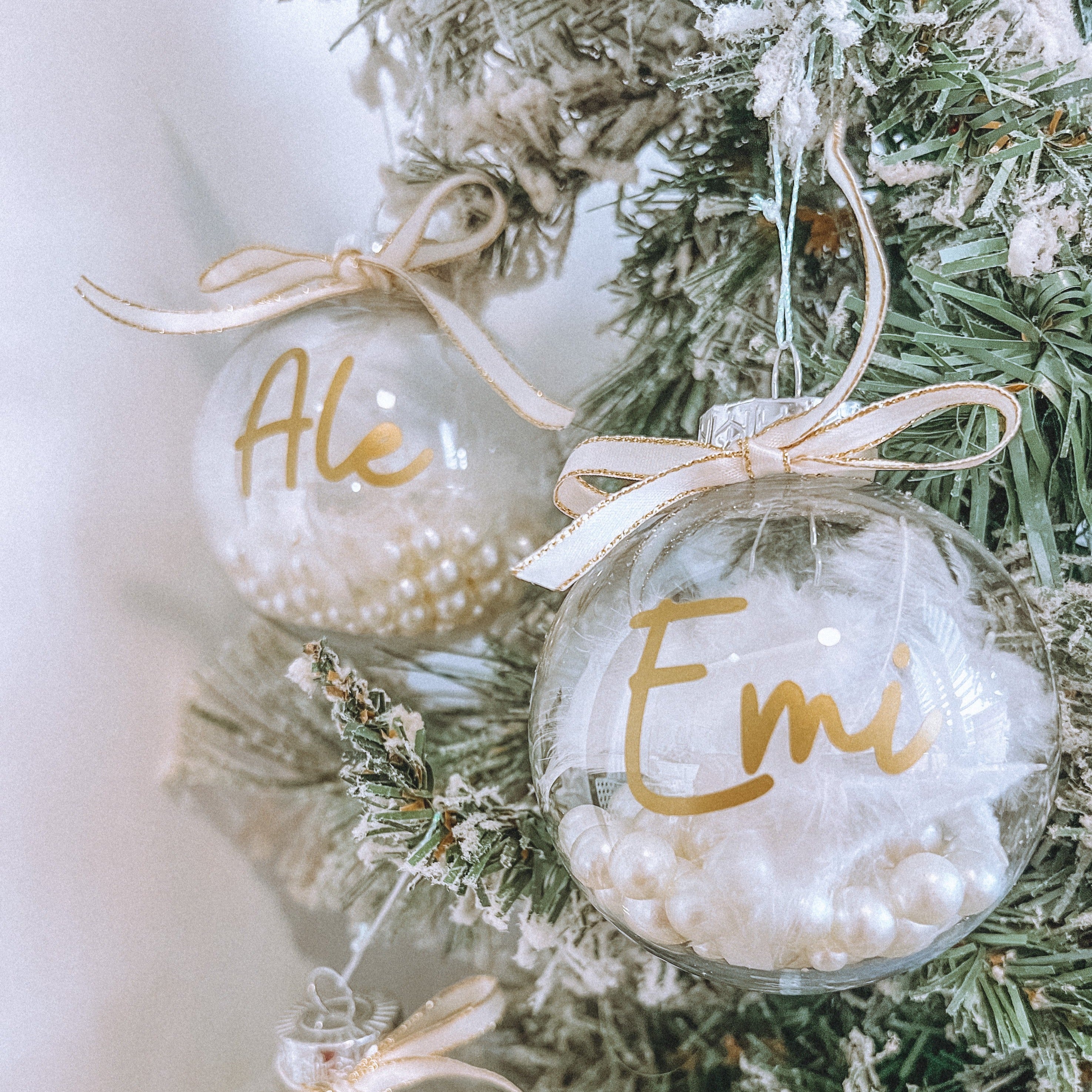 Adorno de Navidad Personalizado Relleno de Perlas