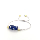 Pulsera Ajustable en Hilo Plata y Cristal Murano - Laly Bracelet