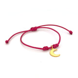 Pulsera Ajustable en Hilo Rosa y Charm de Luna - Pink Moon Bracelet