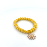 Pulsera Elástica en Cristal Rondelle Amarillo - Sunflower Bracelet