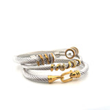 Brazalete Trenzado con Anillas Doradas - Mr. D Wrapped Bracelet